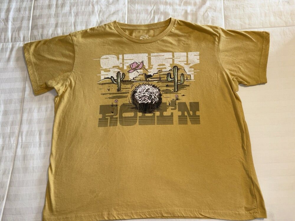 Live Outside The Limits Oversized Small Tee Yellow  Graphic Print Boho